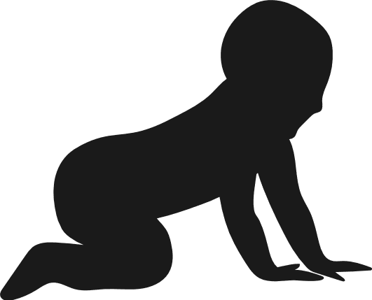 Cute Crawling Baby silhouette Free SVG File – Infant clipart image