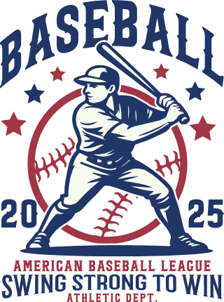 American Baseball League, Swing Strong to Win Free SVG File for Members – baseball tshirt design