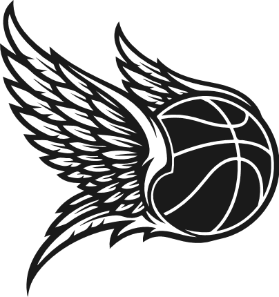Basketball with Wings silhouette Free SVG File for Members – Sports clipart image
