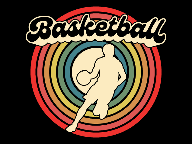 Basketball sign Free SVG File for Members – Retro Sports tshirt design