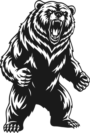 Aggressive Roaring Bear Free SVG File for Members - Wild animal clipart