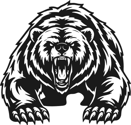Angry Roaring Bear Free SVG File for Members - Wild animal clipart image