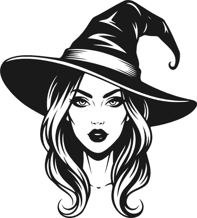 Sassy Witch with hat Free SVG File for Members – halloween clipart