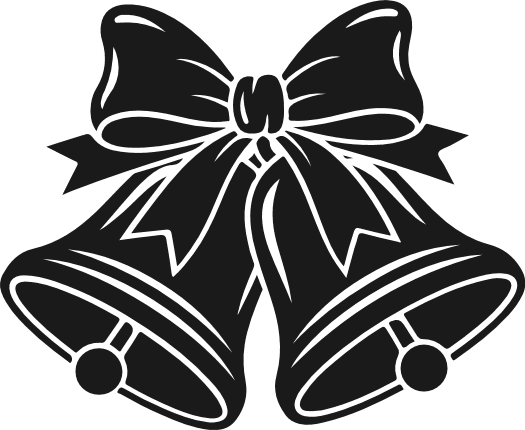 Jingle bells silhouette Free SVG File for Members – Christmas Bells clipart