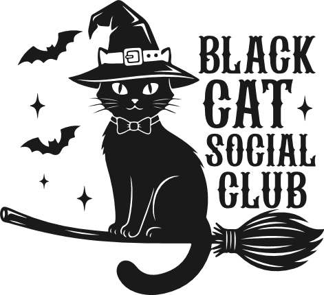 Black Cat Social Club Free SVG File for Members – Funny Halloween tshirt design