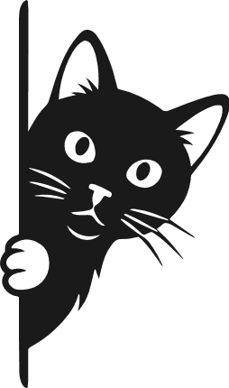 Curious Cat peeking out silhouette Free SVG File for Members – kitty clipart