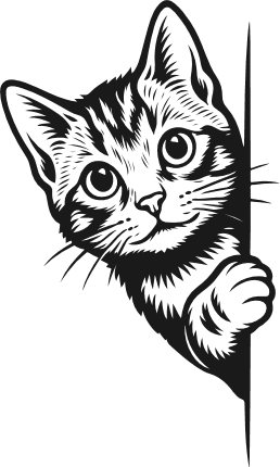 Curious Cat peeking out Free SVG File for Members – cute kitty clipart image