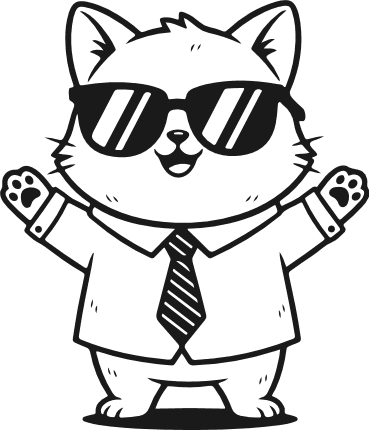 Cool cat with sunglasses, suit and tie Free SVG File for Members – Business cat clipart