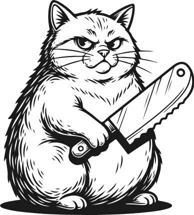 Angry cat holding a knife Free SVG File for Members – Cat clipart