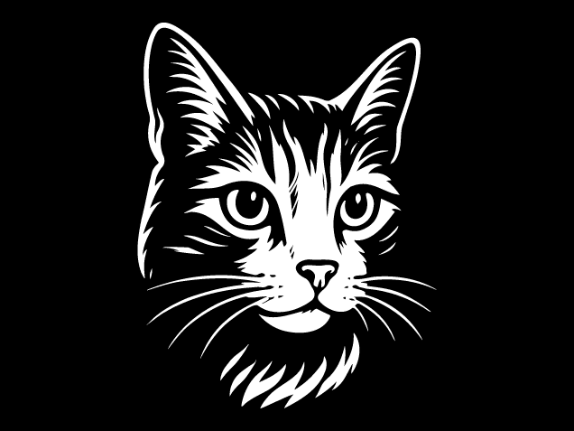 Detailed Cat head Free SVG File for Members – kitty clipart image