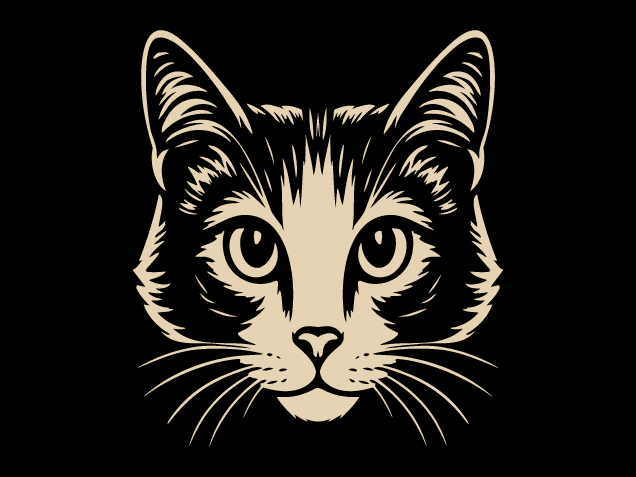 Detailed Cat Face Free SVG File for Members – kitty clipart image