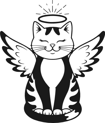 Angel Cat with wings, halo Free SVG File for Members – Pet Memorial design