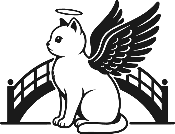 Angel Cat with wings, halo, and a bridge Free SVG File for Members – Pet Memorial SVG