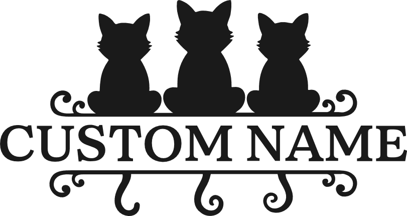Cats Custom Name frame - Free SVG File for Members