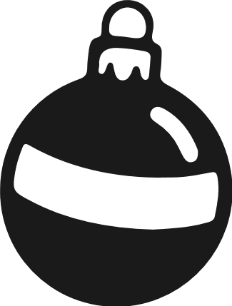 Christmas Ball silhouette Free SVG File – Christmas ornament clipart