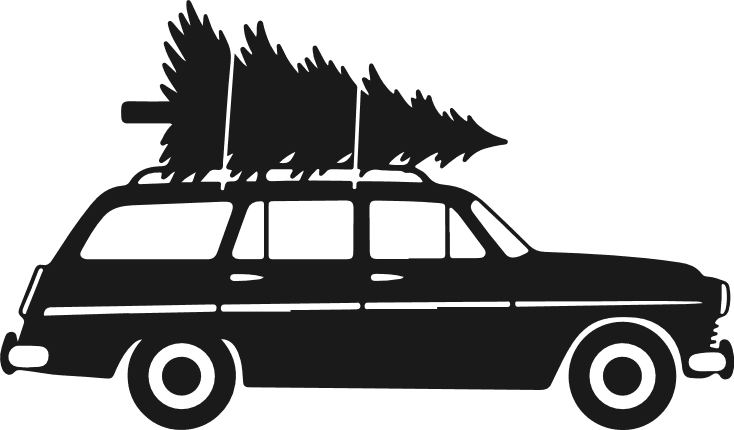 Vintage Car Carrying a Christmas tree Free SVG File for Members – Christmas clipart
