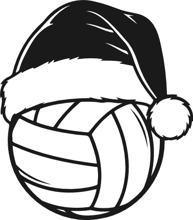 Volleyball ball with santa hat Free SVG File for Members – Christmas volleyball clipart