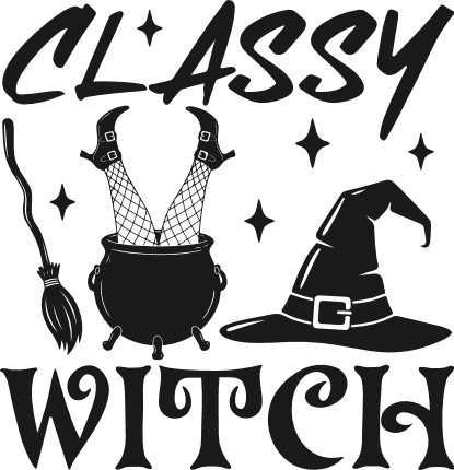 Classy Witch Free SVG File for Members – Halloween tshirt design