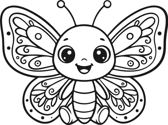 Cute Cartoon Butterfly Free SVG File for Members – Butterfly clipart