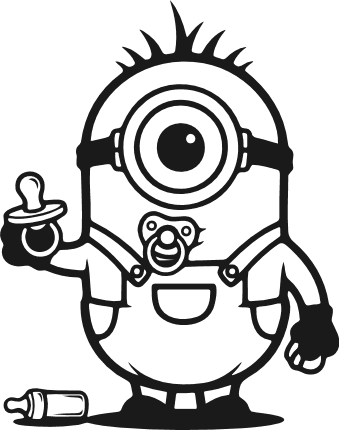 Cute baby Minion holding a pacifier Free SVG File – Kids Room Decor, Sticker