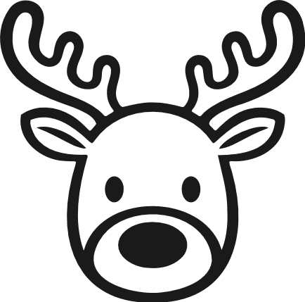 Cute Deer Head Free SVG File – Christmas clipart image