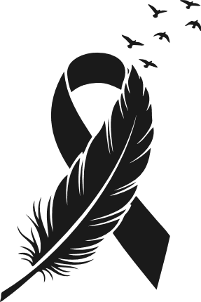 Feather And Ribbon silhouette Free SVG File for Members – Breast cancer awareness clipart