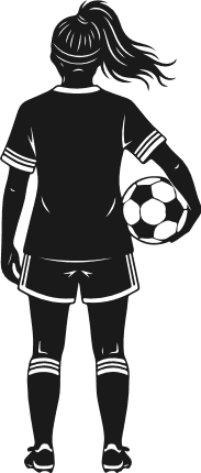 Soccer Girl Player holding ball, back pose Free SVG File for Members - sports clipart