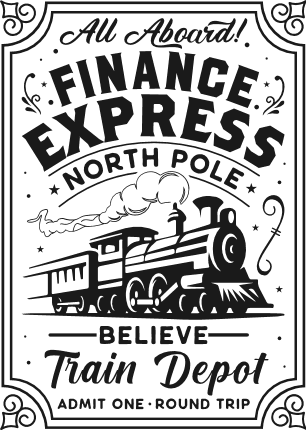 All Aboard, Finance Express, north pole Free SVG File for members - christmas train ticket