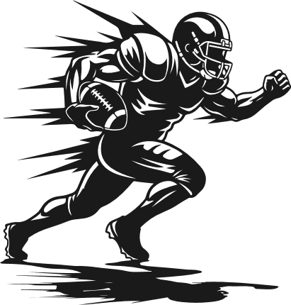 Running American football player Free SVG File for Members – Sports Clipart