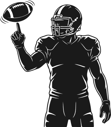 Football Player Spinning Ball on Finger silhouette Free SVG File for Members – Sports clipart