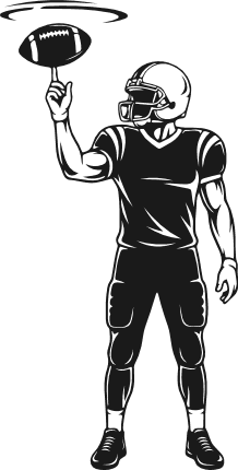 Football Player Spinning Ball on Finger Free SVG File for Members – Football player clipart