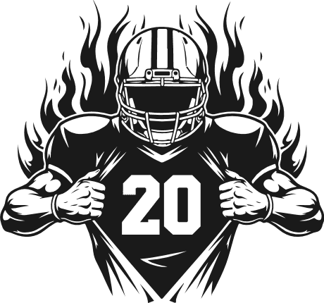 American football player showing gersey number Free SVG File for Members – Customized Sports SVG