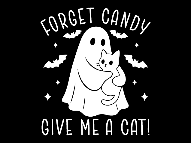 Forget Candy, Give Me a Cat Free SVG File for Members – Funny Halloween Sayings