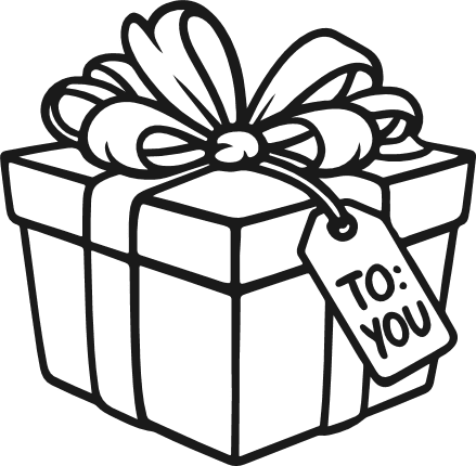 Gift Box with Tag, To: You Free SVG File – Present Clipart image