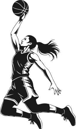 Basketball Girl Dunk Free SVG File for Members – Basketball Player Clipart