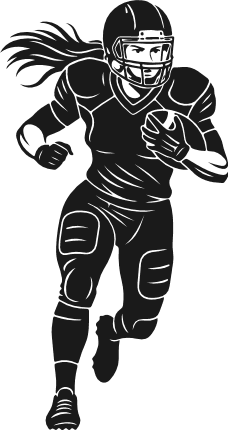 American Football Girl Player running Free SVG File for Members – Football player clipart