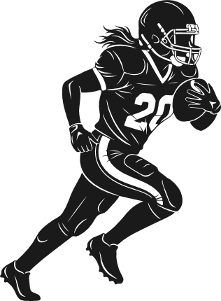 American Football Female Player running Free SVG File – Football Girl clipart