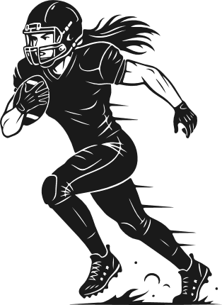 Football Girl Player running Free SVG File for Members – Football Girl clipart