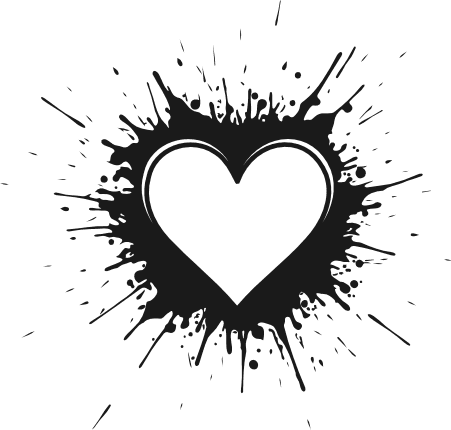 Ink Splash Heart silhouette Free SVG File for Members – Splatter heart clipart