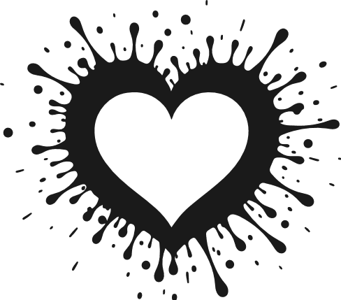 Splatter Heart silhouette Free SVG File for Members – Ink Splash heart clipart