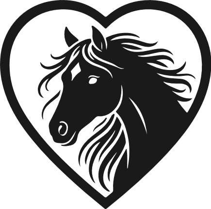 Horse in a heart silhouette Free SVG File for Members – Horse Lover Heart clipart