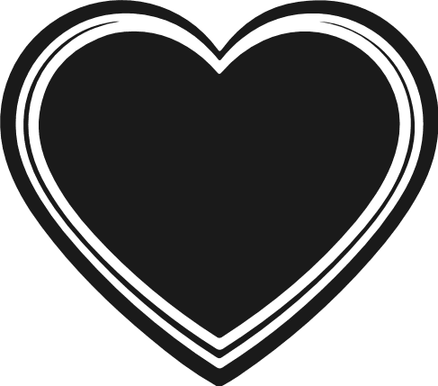 Minimalist Heart silhouette Free SVG File – Heart clipart image