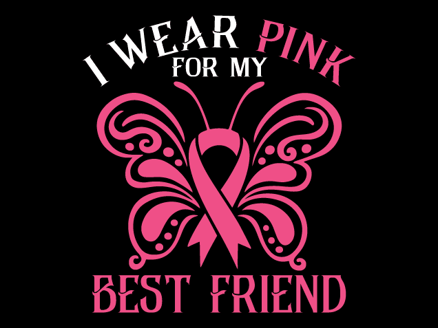 I Wear Pink For My Best Friend Free SVG File for Members – Breast Cancer Awareness design