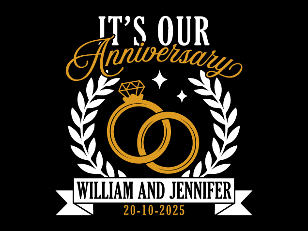 Its Our Anniversary Free SVG File for Members – personalized couple name design