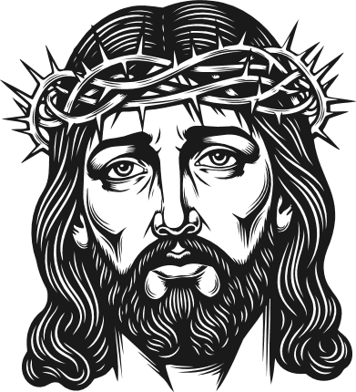 Jesus with thorns crown Free SVG File for Members – Christ Jesus clipart image