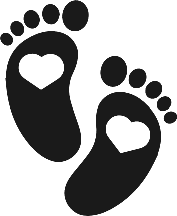 Baby foot prints silhouette Free SVG File - baby announcement, feet clipart
