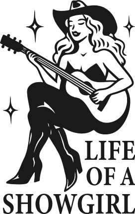 Life Of a Showgirl Free SVG File for Members – Cowgirl With Guitar, hoodie design