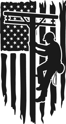 Lineman and American Flag Free SVG File for Members – electrician clipart