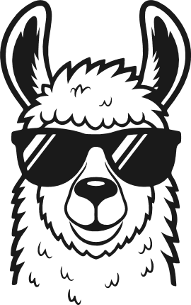 Llama wearing sunglasses Free SVG File for Members – Farm Animal clipart
