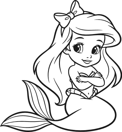 Cute Little Mermaid Free SVG File - aquarium decor, clipart image